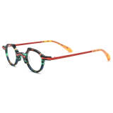Green Frame Spectacles LE3002 - Stylish Red and Green Acetate Round Glasses