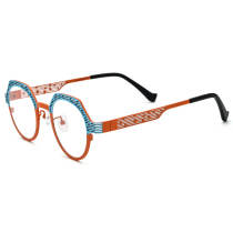 Geometric Titanium Glasses LE3023 - Blue & Orange