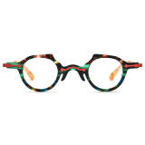 Green Frame Spectacles LE3002 - Stylish Red and Green Acetate Round Glasses