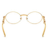 Oval Natural Horn Glasses LH3094 with Spring Hinges - White