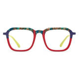Square Glasses Frames - LE3030 Frosted Red - Durable and Stylish Acetate Glasses