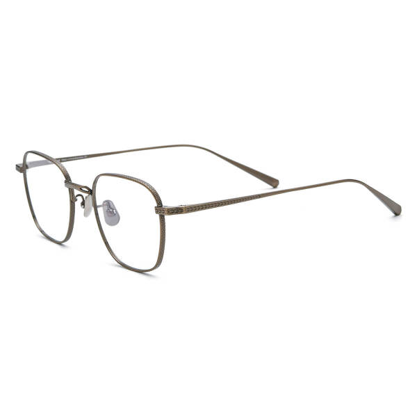 Brown Glasses Frames - Lightweight, Hypoallergenic Titanium Square Glasses, LE3011