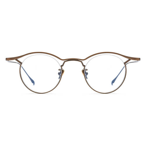 Round Titanium Glasses LE3029 - Brown