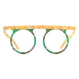 Green Glasses Frames - LE3026 Frosted Green Acetate Round Glasses for Durable Style