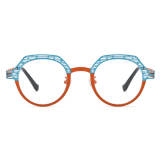 Geometric Titanium Glasses LE3023 - Blue & Orange
