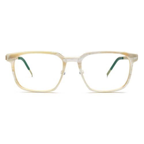 Square Natural Horn Glasses LH3093 - White