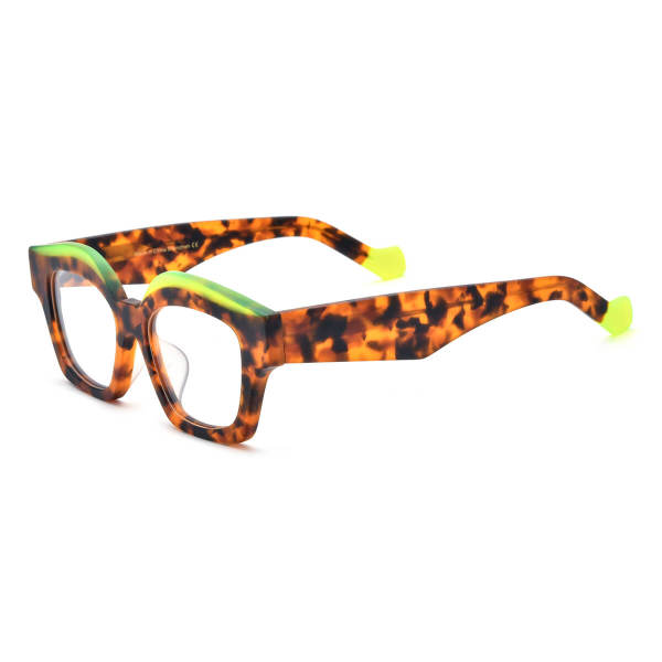Round Tortoise Shell Glasses - Lightweight, Hypoallergenic Acetate Design, LE3008