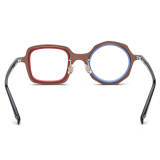 Brown Glasses with Unique Dual Shape - Premium Acetate Round and Square Eyewear LE3006 for Style and Comfort