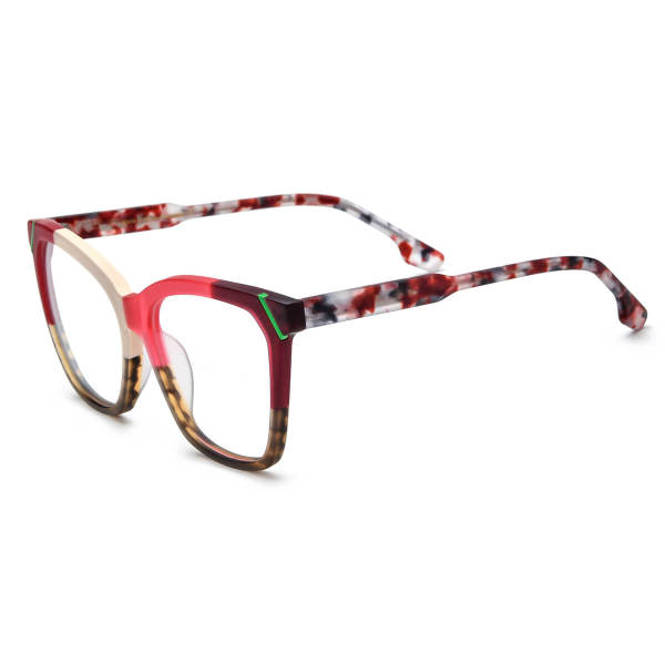 Frosted Pink Glasses Frames LE3022 - Stylish and Durable Acetate Square Glasses