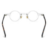 Clear Glasses with TortoiseShell Accents - Lightweight, Hypoallergenic Acetate Round Glasses, LE3014