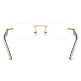 Rimless Natural Horn Glasses LH3091 with Spring Hinges - Black & White