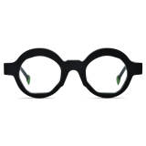 Black Round Acetate Glasses – LE3025: Frosted Design with Durable Comfort