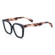 Square Black Glasses - LE3027 Frosted Black Acetate Frames with Colorful Temples