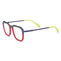 Square Acetate Glasses LE3030 - Frosted Red