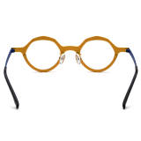 Yellow Glasses - Large Frame Geometric Titanium Glasses LE3031