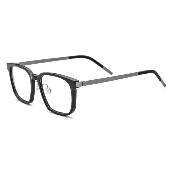 Square Natural Horn Glasses LH3093 - Black