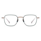 Green Eyeglasses with Gold Accents - Lightweight, Hypoallergenic Titanium Square Glasses, LE3011