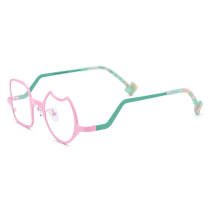 Pink Glasses - Bold, Lightweight Titanium Geometric Glasses with Dual Frames, LE3012