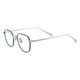 Titanium Frame Glasses in Blue & Silver - Lightweight, Hypoallergenic, Durable Design, LE3011