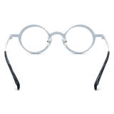 Black and White Round Titanium Glasses - Lightweight, Hypoallergenic, Durable Eyewear