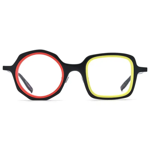Cool Glasses Black with Anti-Allergy Acetate - Unique Round and Square Frame LE3006 for Stylish Comfort