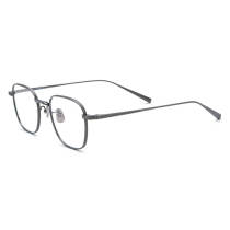 Large Frame Gunmetal Glasses - Lightweight, Hypoallergenic Titanium Square Glasses, LE3011