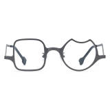 Large Glasses Frames in Black - Bold, Lightweight Titanium Geometric Glasses, LE3012