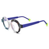 Purple Glasses Frames – LE3025 Frosted Purple: Stylish and Durable Acetate Round Glasses