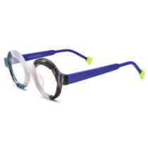 Round Acetate Glasses LE3025 - Frosted Purple
