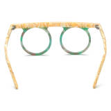 Green Glasses Frames - LE3026 Frosted Green Acetate Round Glasses for Durable Style