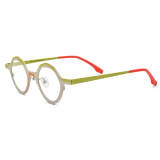 Large Frame Prescription Glasses - White Geometric Titanium Glasses LE3031