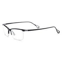 Black Glasses Browline with IP Plating - Premium Titanium Eyewear LE3004 for Enhanced Comfort and Style