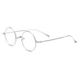 Silver Glasses - Lightweight, Hypoallergenic Titanium Round Glasses, LE3013