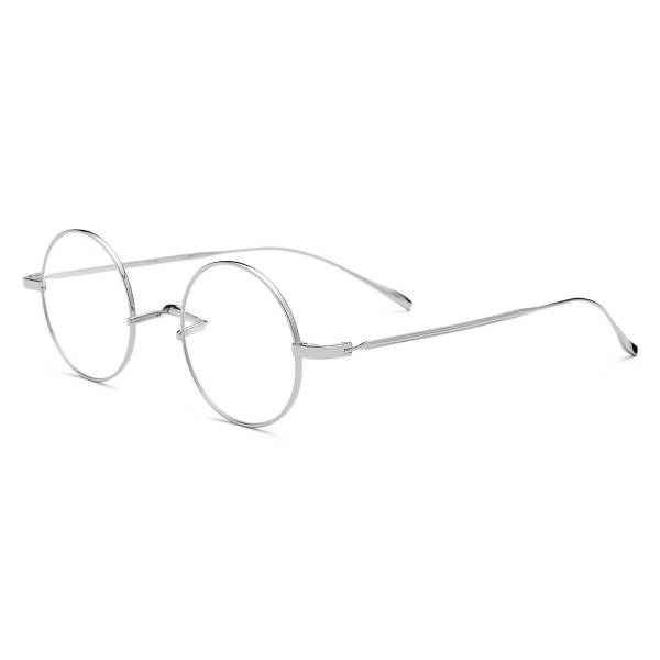 Silver Glasses - Lightweight, Hypoallergenic Titanium Round Glasses, LE3013