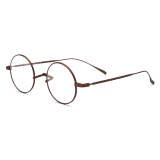 Brown Round Glasses - Lightweight, Hypoallergenic Titanium Eyewear, LE3013