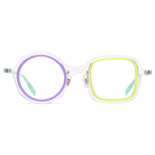 Round & Square Acetate Glasses LE3006 - Clear