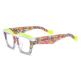Big Round Clear Grey Acetate Glasses - Lightweight, Hypoallergenic, Durable Design