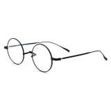 Black Round Glasses - Lightweight, Hypoallergenic Titanium Eyewear, LE3013
