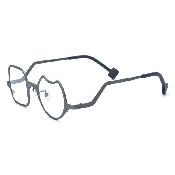 Large Glasses Frames in Black - Bold, Lightweight Titanium Geometric Glasses, LE3012