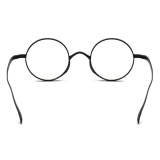 Black Round Glasses - Lightweight Titanium Glasses with Integrated Nose Pads, LE3019