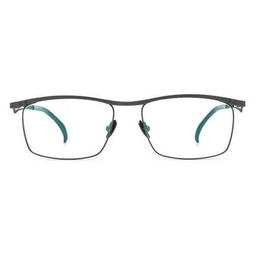 Gunmetal Glasses with IP Plating - Premium Titanium Rectangle Eyewear LE3003