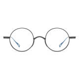Black Round Glasses - Lightweight Titanium Glasses with Integrated Nose Pads, LE3019