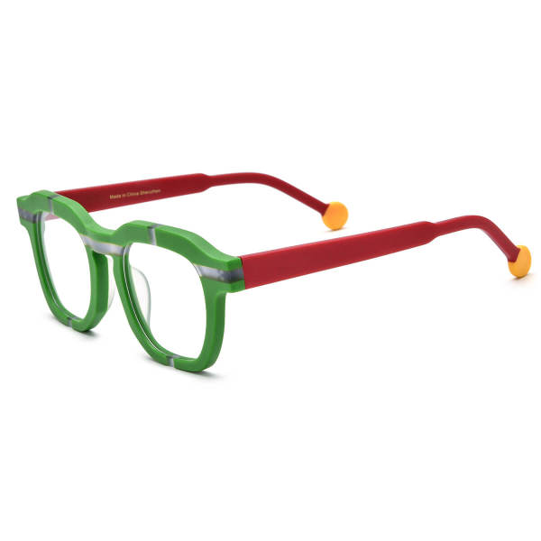Acetate Glasses Frames - LE3024 Frosted Green - Stylish Square Glasses