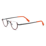 Half Rim Titanium Glasses LE3005 - Red & Gray