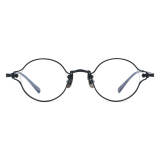 Black Round Glasses - Lightweight Titanium Glasses with Hypoallergenic Coating, LE3020