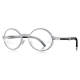 Oval Natural Horn & 925 Silver with Diamond Glasses LH3078 - Black
