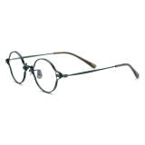 Round Eye Glasses - Lightweight Green Titanium Glasses with Hypoallergenic Coating, LE3020