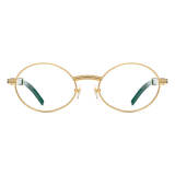 Oval Natural Horn Glasses LH3094 with Spring Hinges - Black