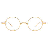 Large Round Eyeglasses in Gold - Lightweight, Hypoallergenic Titanium Glasses, LE3013