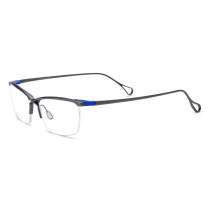 Browline Glasses with IP Plating - Gunmetal Titanium Browline Eyewear LE3004 for Enhanced Comfort and Style